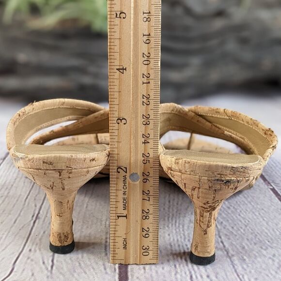 Vaneli Polkadot Cork Kitten Heel Sandals - Picture 5 of 9